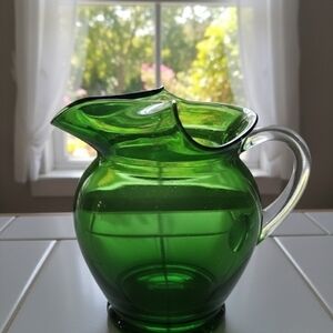 Green Glass Pitcher